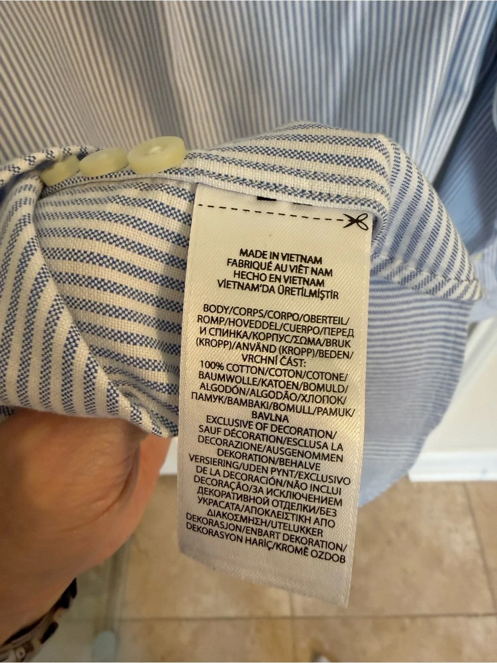 Polo by Ralph Lauren Blue & White Pinstripe Button-Down Shirt XXL